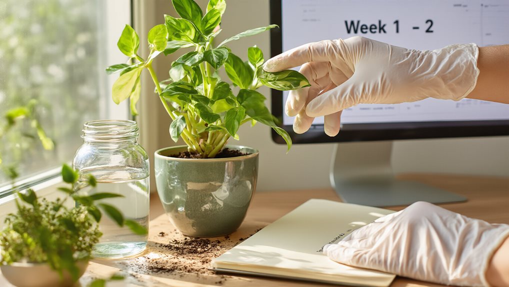 leaf color and moisture recovery indicators