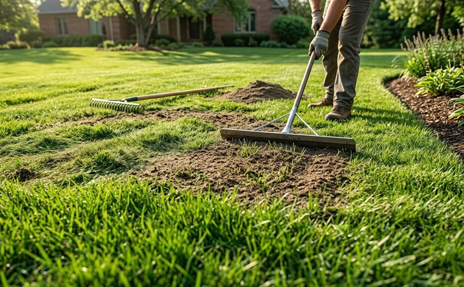 level bumpy lawn without removing grass
