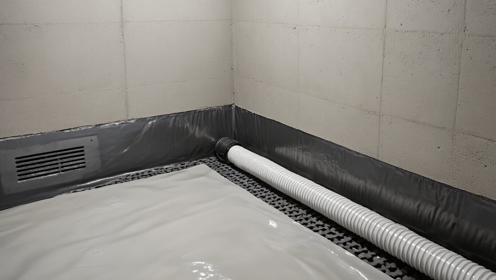liquid barrier french drains sump pump