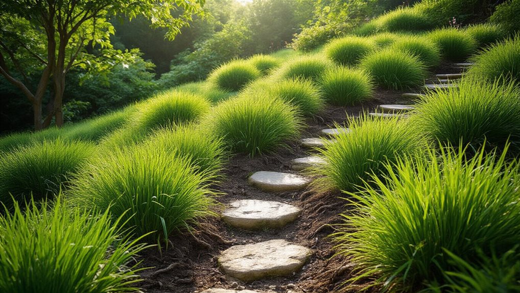 low maintenance grasses stabilize slopes