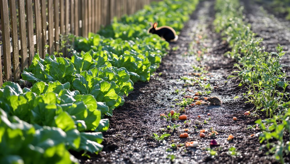 rabbits nibble diverse garden plants