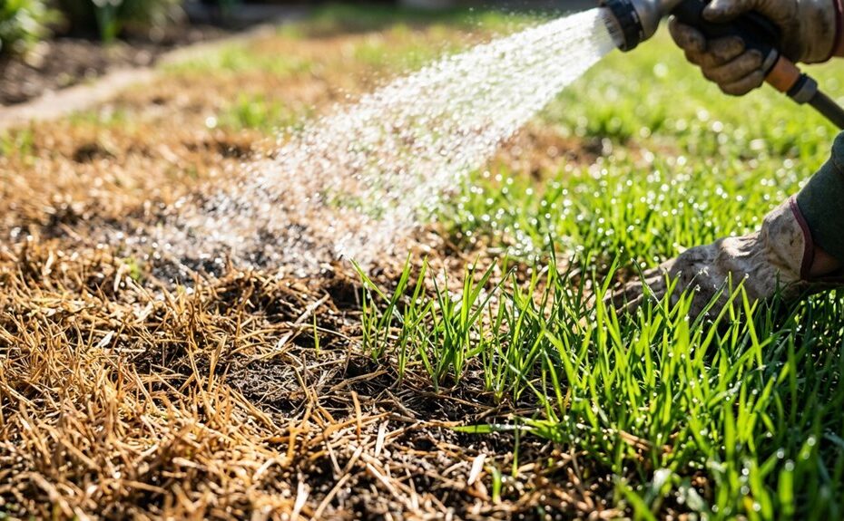 revive dead grass heat