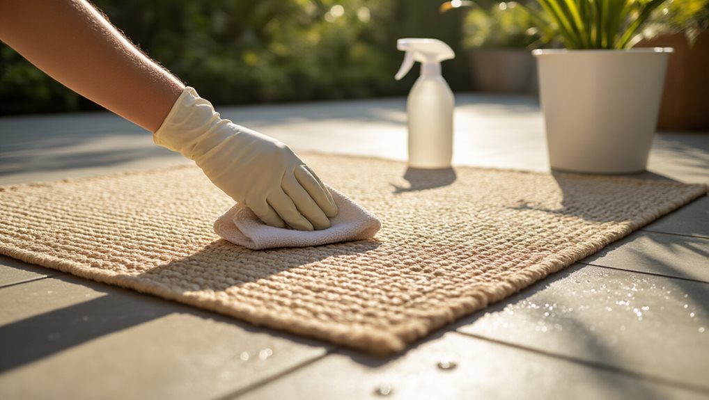 spot treat stains without embedding fibers