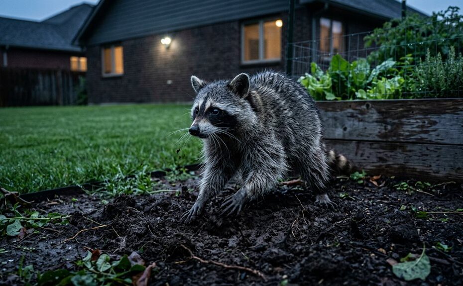 stopping raccoons from digging yards