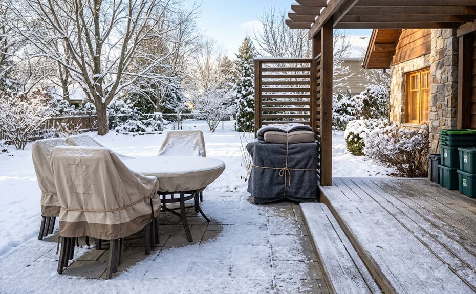 storing patio furniture safely indoors