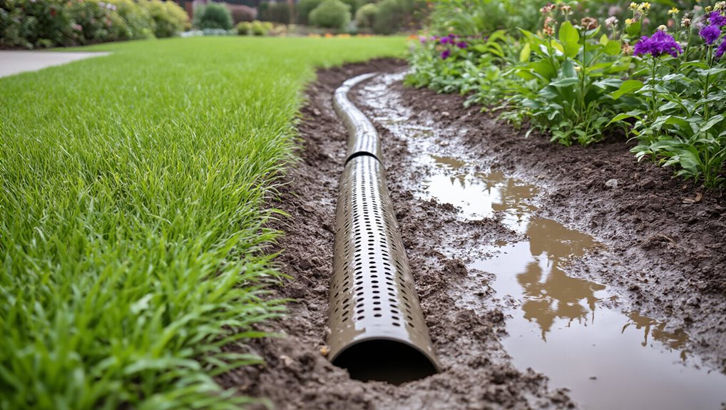 subsurface drainage with perforated pipes