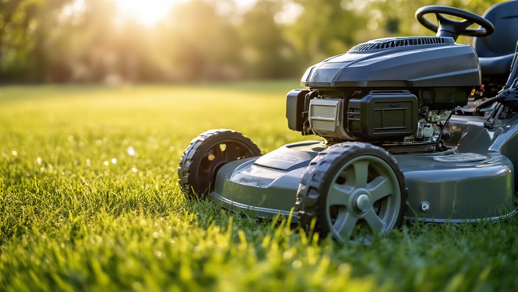 tilt mower appropriately to drain fluids safely