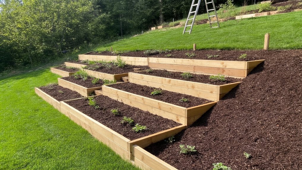 topsoil compost fill with mulch edge