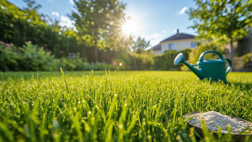 water deeply mow properly fertilize aerate