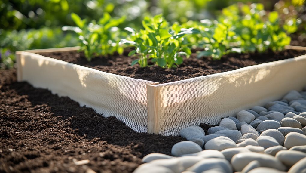 weed barrier under raised beds