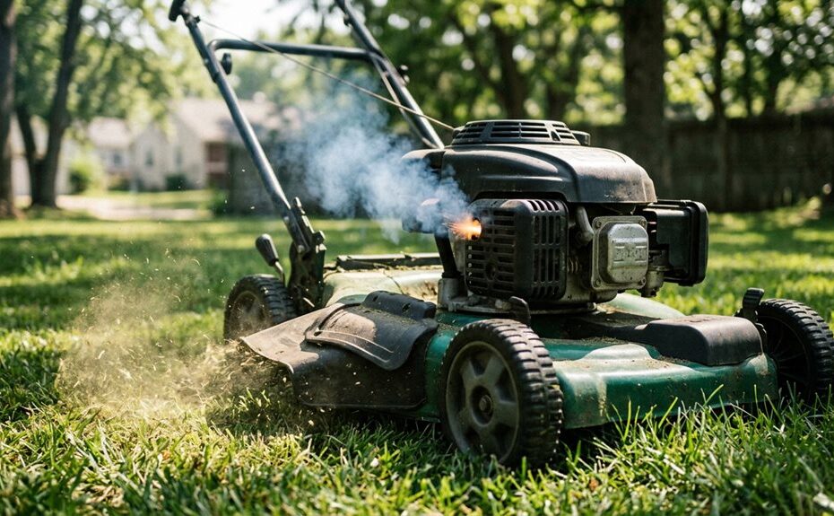 why does lawn mower backfire