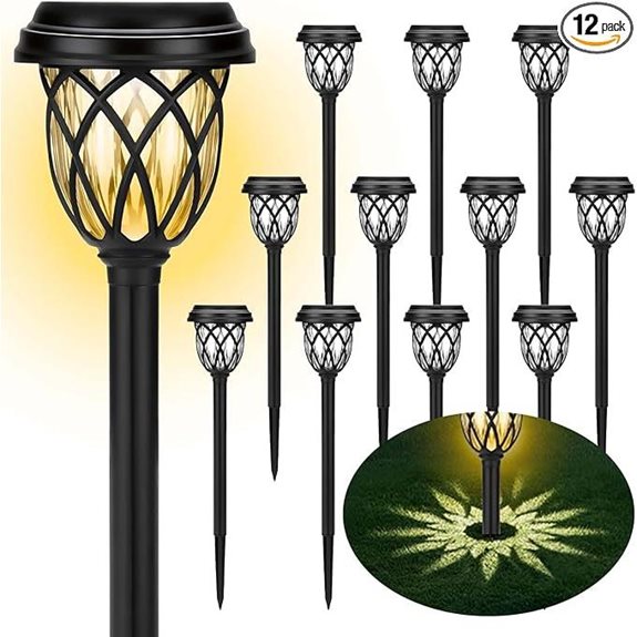 Solar Garden Lights 12 Pack Waterproof Outdoor Pathway Decor