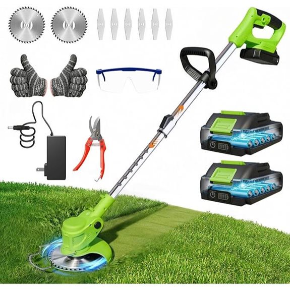 Cordless 21V Electric Weed Eater with Batteries