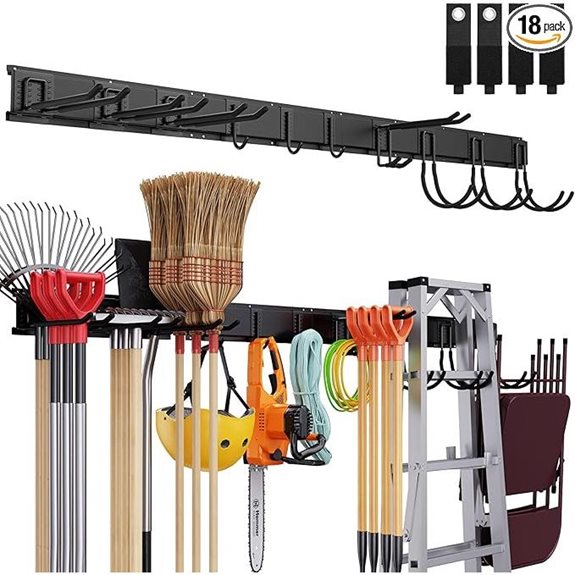 Wall Mount Garden Tool Organizer Rack (64 Inch)