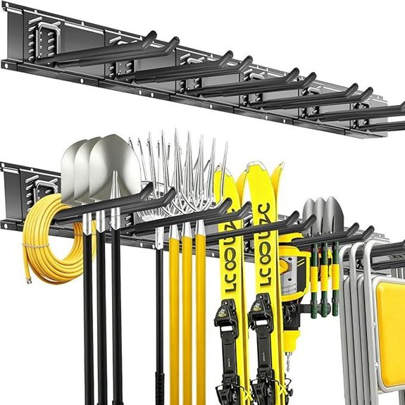 Garage Tool Organizer Wall Mount with Adjustable Hooks