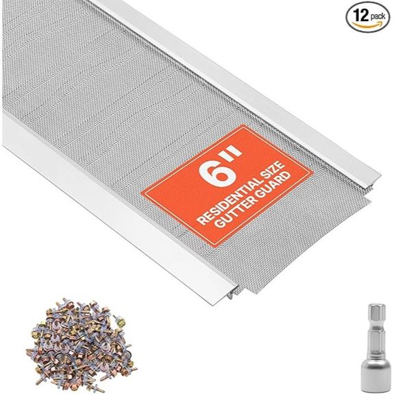 VEVOR Gutter Guard 6in Aluminum Mesh 48ft Easy Install