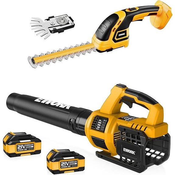 EWORK 21V Cordless Leaf Blower & Hedge Trimmer Combo