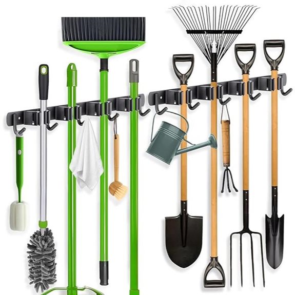 ZONGOOL 2-Pack Wall Mount Broom & Tool Organizer