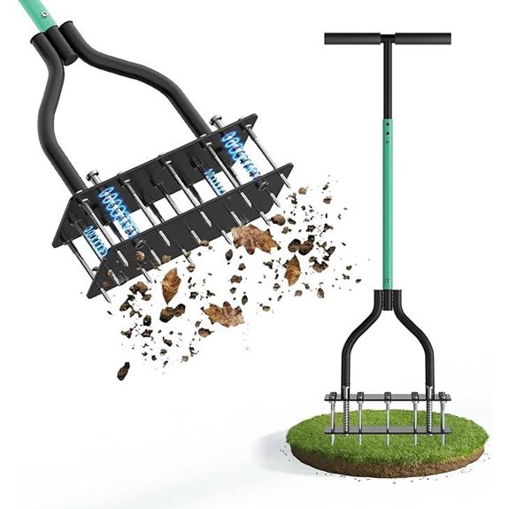 Heavy Duty Lawn Aerator with Self-Cleaning Spikes