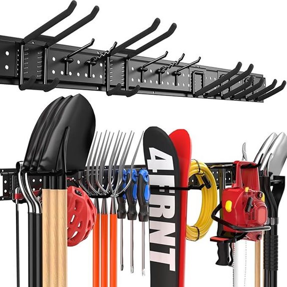 Garage Tool Organizer Wall Mount with 10 Hooks