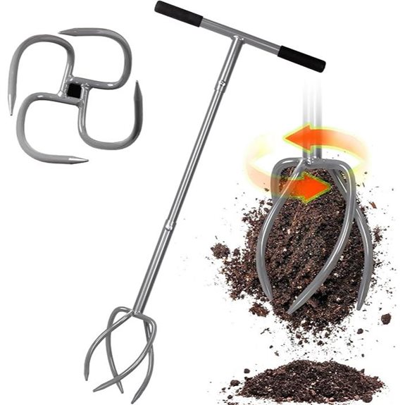 Walensee Hand Tiller Garden Claw with Removable Big Claw