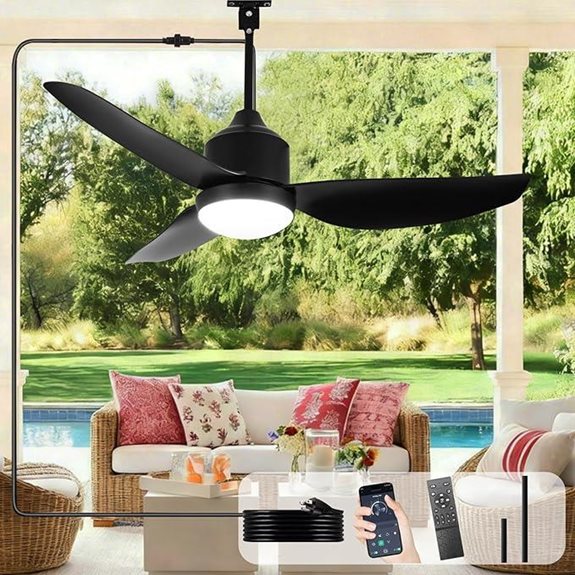 Depuley 42-Inch Outdoor Ceiling Fan with Light