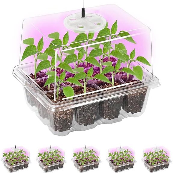 Bonviee 5-Pack Seed Starter Trays with Grow Light
