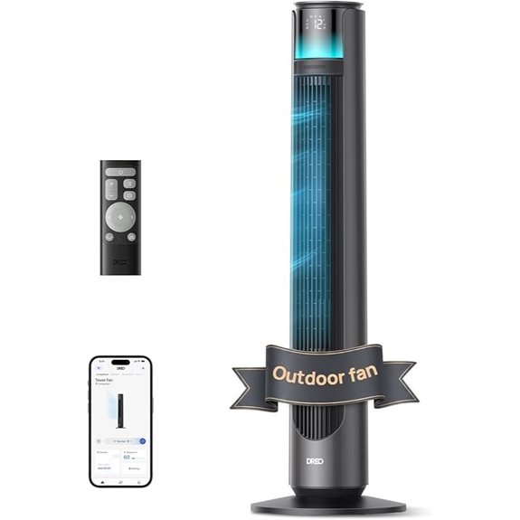 DREO Smart Tower Fan with Oscillation and Multiple Speeds