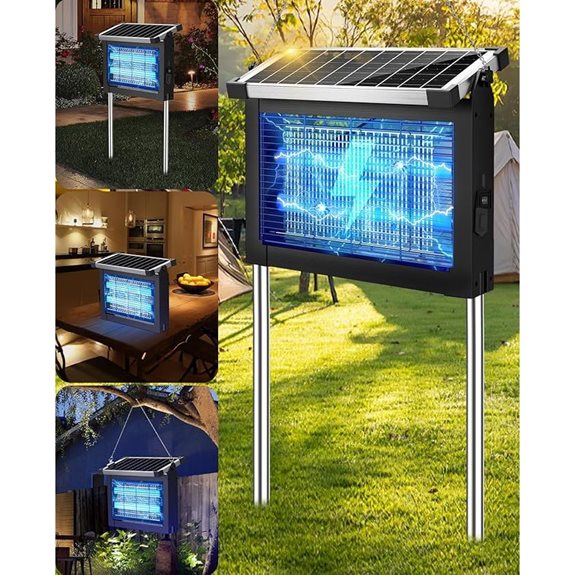 Outdoor Solar Mosquito Zapper with Rechargeable Battery