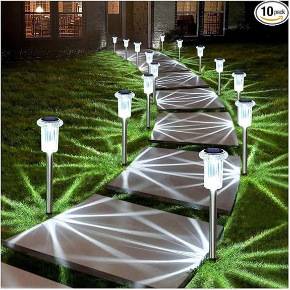 DenicMic Solar Waterproof LED Pathway Lights (10 Pack)