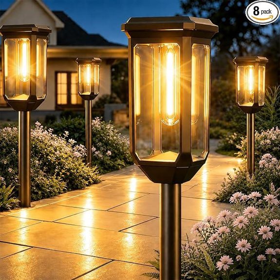 Tenmiro Solar Pathway Lights 8-Pack Waterproof Outdoor
