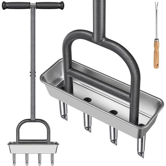 Dolibest Manual Lawn Aerator with Stainless Steel Corers