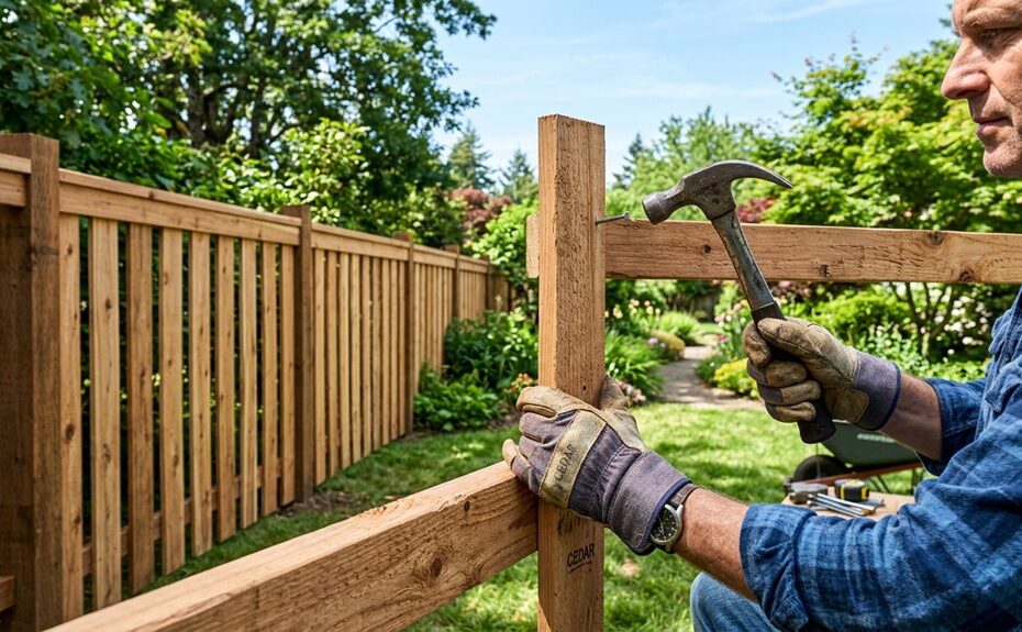 diy wood fence installation