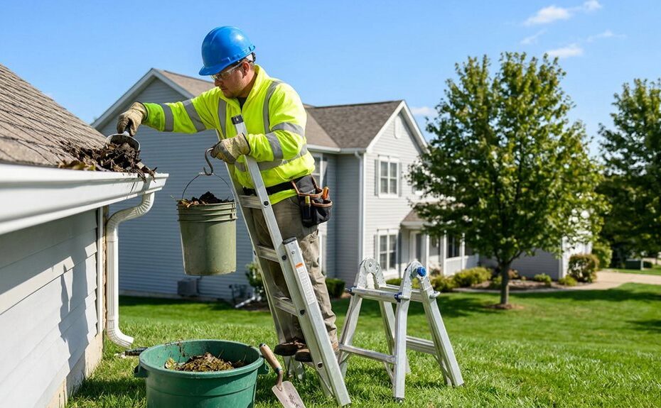ground level gutter cleaning safety