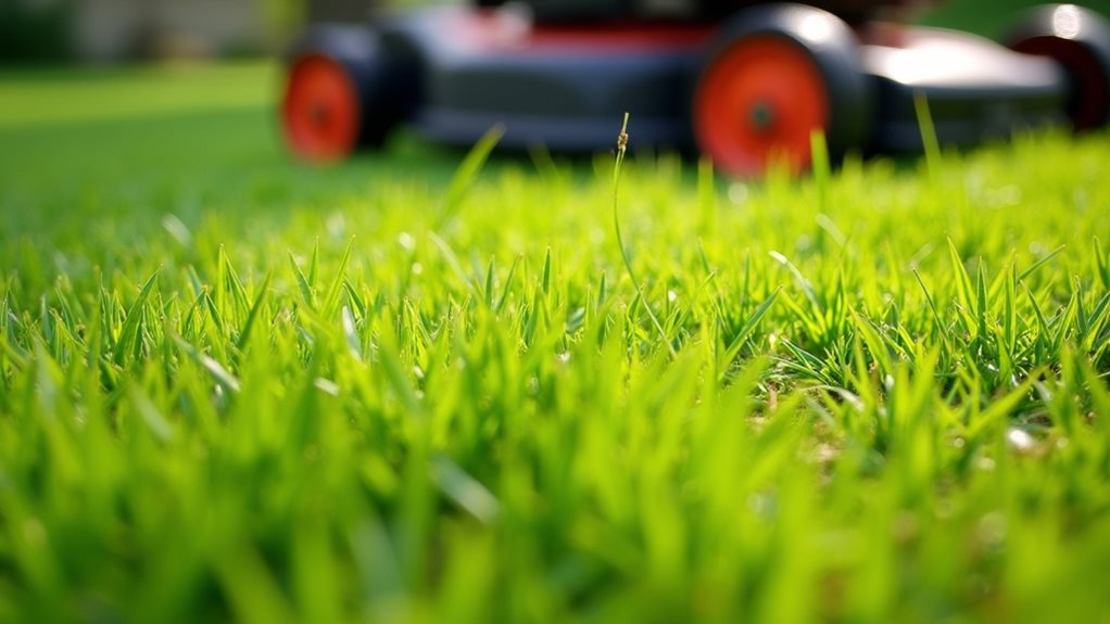 proper mowing promotes dense turf