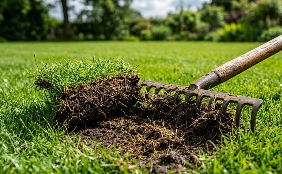 remove thatch from lawn