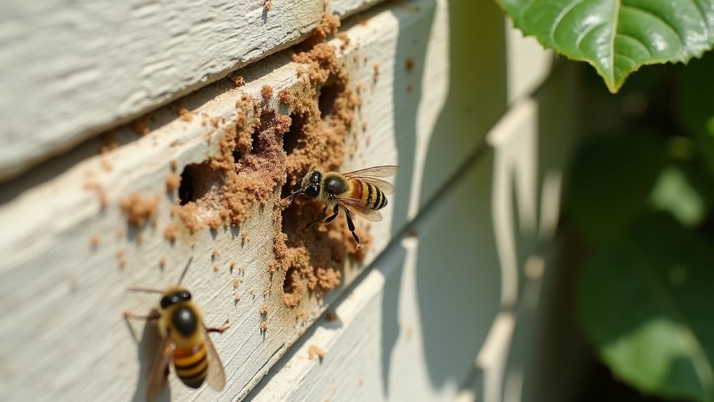 signs of carpenter bee activity
