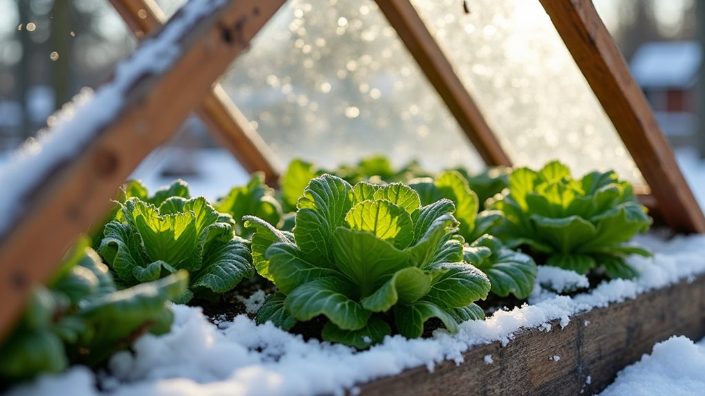 winter cold frame crops
